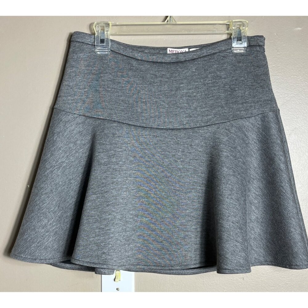 Merona Mini Skirt Gray Y2K Skater Drop Waist Sportswear Casual Athletic Womens 8 - Picture 2 of 9